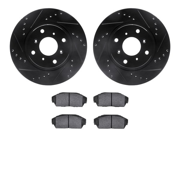 Dynamic Friction Co 8502-58003, Rotors-Drilled and Slotted-Black with 5000 Advanced Brake Pads, Zinc Coated 8502-58003